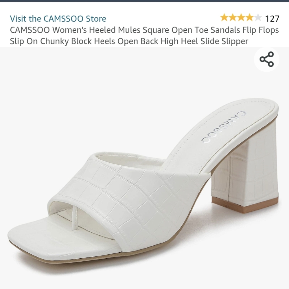 New in package camssoo square toe white block heels